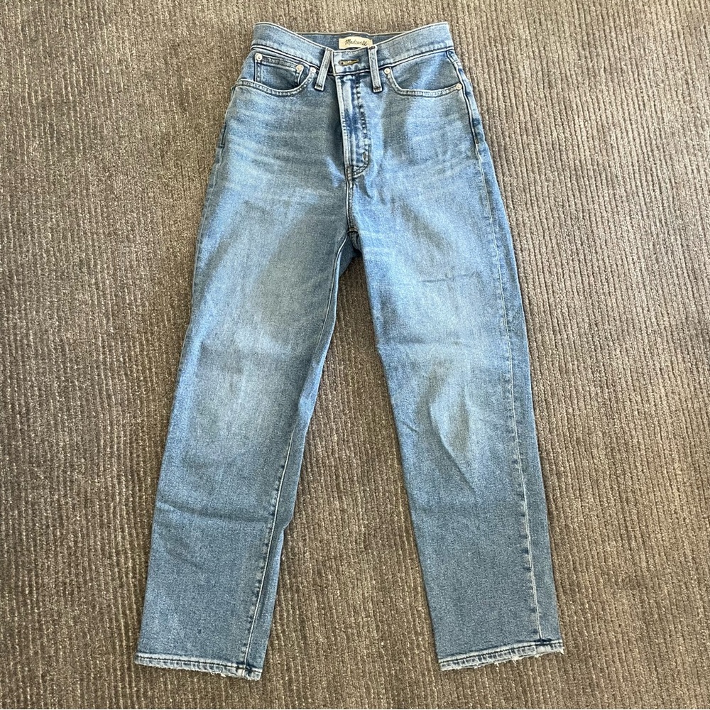 Madewell Straight Leg Jeans in Light Blue Wash